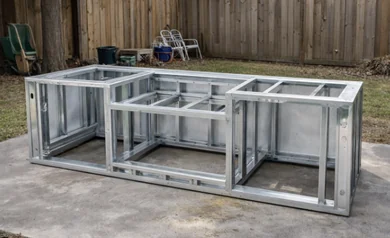Island frame built in the shop